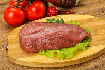 Raw beef piece for cooking