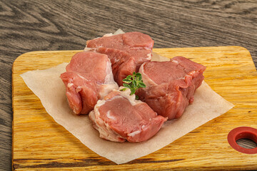 Raw pork tenderloin for cooking