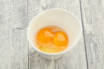 Chicken egg in the bowl