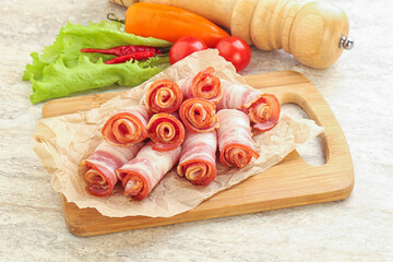 Bacon roll slice for breakfast