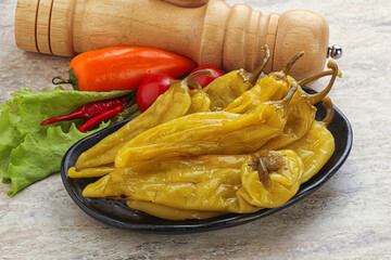 Pickled marinated spicy green pepper