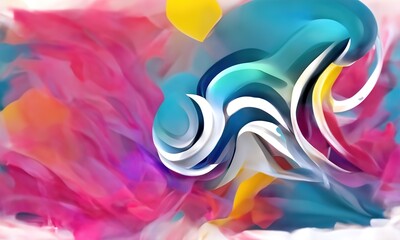 Abstract wavy design with smooth whorls, gradients and blur effects