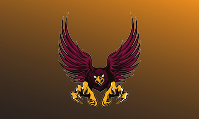 Illustration eagle ready to swoop up its prey