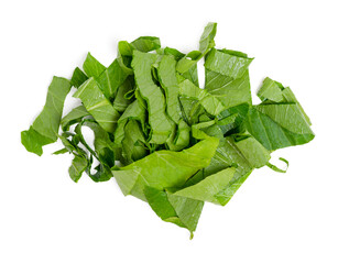 Top view Bok choy (chinese cabbage) on white background.
