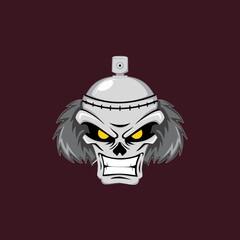 Skull Face rock Paint vector illustration 
