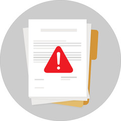 papers. Document. Folder with cautious error. data error insecure company agreement paper. suspicious documents.