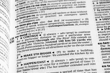 Dictionary definition of extend