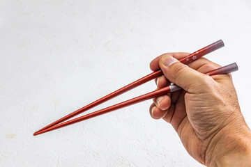 正しい箸の持ち方　Right way of holding chopsticks