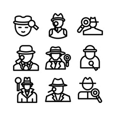 detective man icon or logo isolated sign symbol vector illustration - high quality black style vector icons
