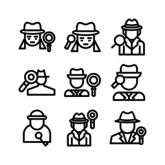 detective man icon or logo isolated sign symbol vector illustration - high quality black style vector icons
