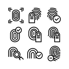 fingerprint dentification icon or logo isolated sign symbol vector illustration - high quality black style vector icons
