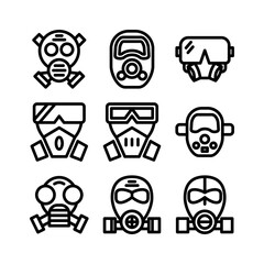 gas mask icon or logo isolated sign symbol vector illustration - high quality black style vector icons
