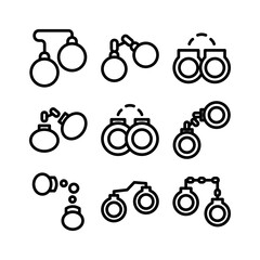 handcuffs icon or logo isolated sign symbol vector illustration - high quality black style vector icons
