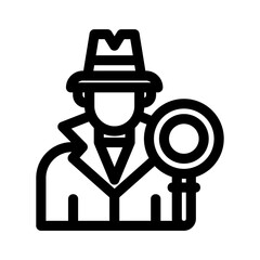 detective man icon or logo isolated sign symbol vector illustration - high quality black style vector icons
