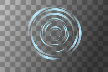 Water ripple on transparent background blue color top view circle water splash vector illustration