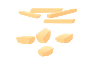 Slices of potato vector illustration isolated on white background