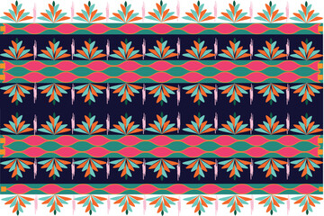 Colorful flowers woven together It's a patterned fabric pattern. for clothes, home decoration