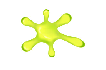 Green slime spot flowing toxic splat vector illustration on white background