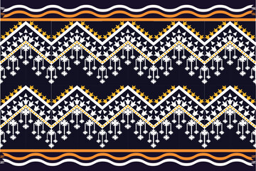 A multicolored triangular shape woven into a fabric pattern, framed by white flowers on a dark circular background. for clothing, home decoration