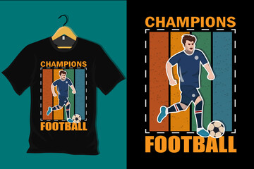 Champions Football Retro Vintage T Shirt Design
