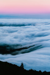sunset over the flow of cloud