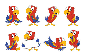cute parrot bird cartoon graphic