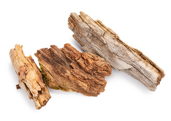 Broken wooden sticks isolated on white background