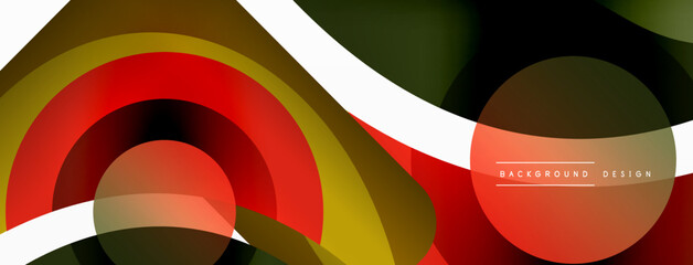 Obraz premium Creative geometric wallpaper. Minimal abstract background. Circle wave and round shapes composition vector illustration for wallpaper banner background or landing page