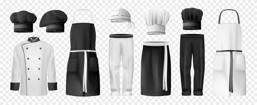 Realistic Culinary Clothing Transparent Icon Set