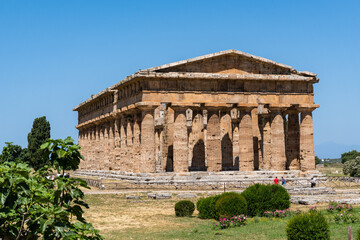 The Temple of Hera at Paestum, an ancient Greek city and UNESCO World Heritage Site, Campania, Italy