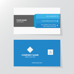 Modern Creative Professional Business Card Design Blue Visiting Card Template