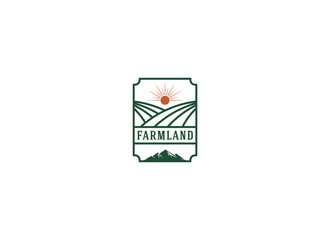 farmland logo template vector in white background