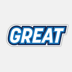 great sticker text effect with modern and simple style, usable for logo or campaign title