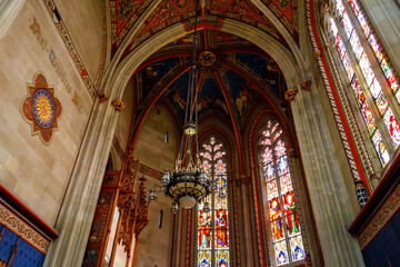 Fototapeta na wymiar Interior of St. Peter's Cathedral, Geneva, Switzerland