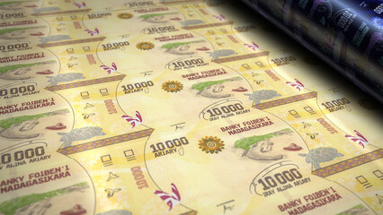 Madagascar Ariary money banknotes print 3d illustration