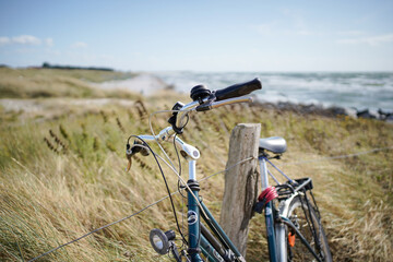 Fototapeta na wymiar Bicicle at Hiddensee island, Balctic Sea in Summer