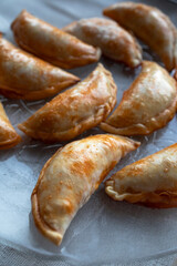 Dumplings stuffed with tuna, tomato and egg. Spanish or Argentinian style dumplings