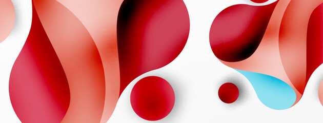 Flowing geometric shapes minimalist abstract background. Round shapes and circles. Wallpaper for concept of AI technology, blockchain, communication, 5G, science, business