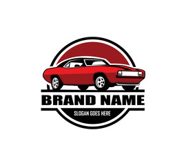 Muscle Car logo template for your company. Vector logo illustration
