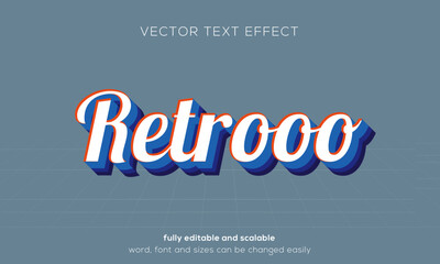 Retrooo vector text effect, retro and vintage text style for event, party or digital project.