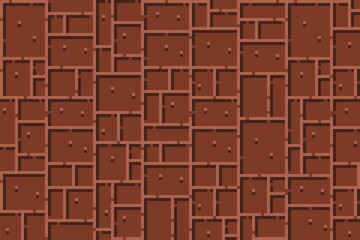 2D Brick Wall Texture - Assets for Game - Pixel art. Ground texture tile seamless pattern, for pixel art style game, background, wallpaper