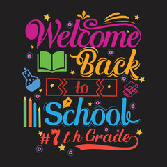 Welcome back to School t shirt design with School  elements or Hand drawn back to School typography design
