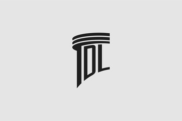 Creative letter DL monogram for legal firm, advocate logo inspiration - obrazy, fototapety, plakaty
