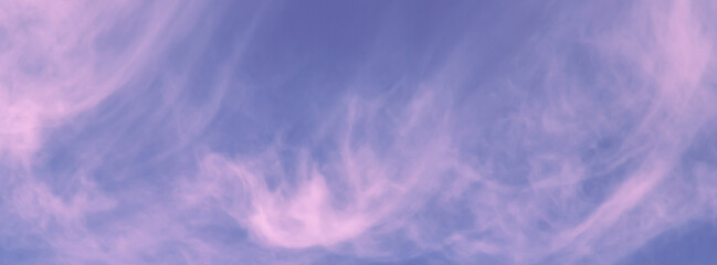 Banner blue sky cirrus clouds.