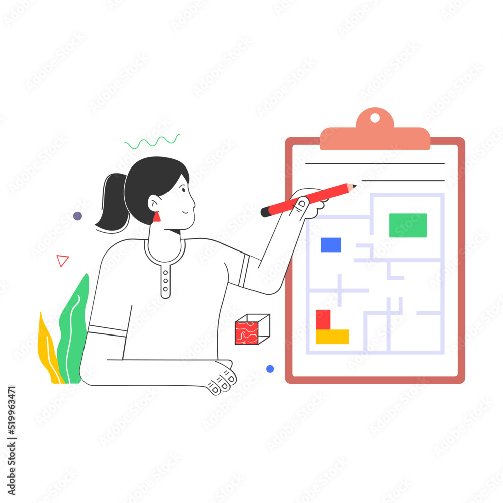 Canvas Prints vector designing flat illustration is handy and scalable