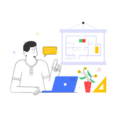 A visually appealing flat illustration of billboard painting 