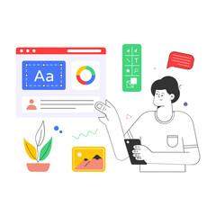 A visually appealing flat illustration of billboard painting 