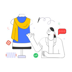 Check this flat illustration of fashion artist 