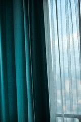 Sunlight through a beautiful curtain in sunset