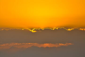 Dramatic panorama sky after sunrise
